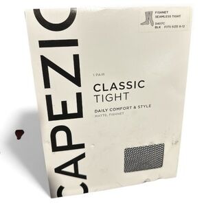 Capezio Black Fishnet Seamless Tights NEW in package child 8 to 12 yrs old
